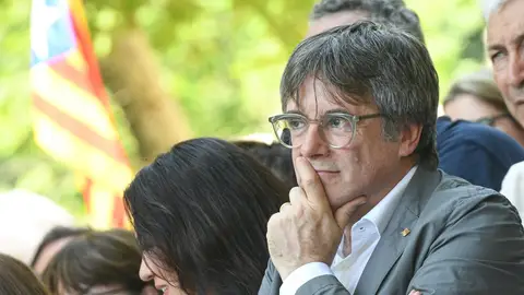 El expresidente de la Generalitat, Carles Puigdemont en el acto organizado por Junts en Amélie-les-Bains-Palalda (Francia). El expresidente de la Generalitat, Carles Puigdemont en el acto organizado por Junts en Amélie-les-Bains-Palalda (Francia).