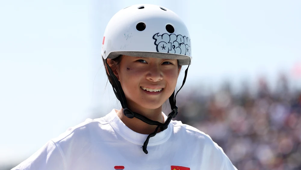 Haohao Zheng del equipo de la República Popular China reacciona durante las Preliminares de Park Femenino en el undécimo día de los Juegos Olímpicos de París (Foto de Ezra Shaw/Getty Images) Haohao Zheng del equipo de la República Popular China reacciona durante las Preliminares de Park Femenino en el undécimo día de los Juegos Olímpicos de París (Foto de Ezra Shaw/Getty Images)
