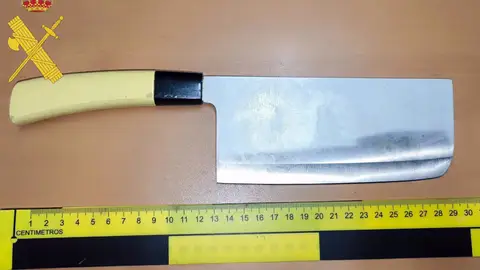 El hacha que portaba el hombre detenido en Dalías El hacha que portaba el hombre detenido en Dalías