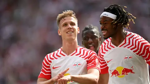 Dani Olmo celebra un gol con el Leipzig Dani Olmo celebra un gol con el Leipzig