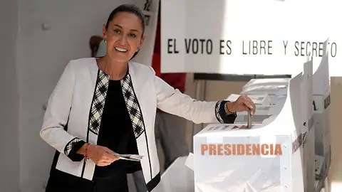 Imagen de archivo. La candidata presidencial Claudia Sheinbaum de la coalición ''Sigamos Haciendo Historia'' emite su voto durante las elecciones presidenciales el 2 de junio de 2024 en Ciudad de México. Imagen de archivo. La candidata presidencial Claudia Sheinbaum de la coalición ''Sigamos Haciendo Historia'' emite su voto durante las elecciones presidenciales el 2 de junio de 2024 en Ciudad de México.