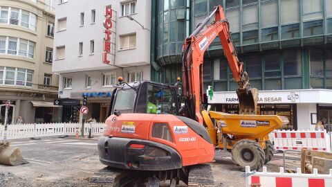 Obras en la calle de San Andr&eacute;s