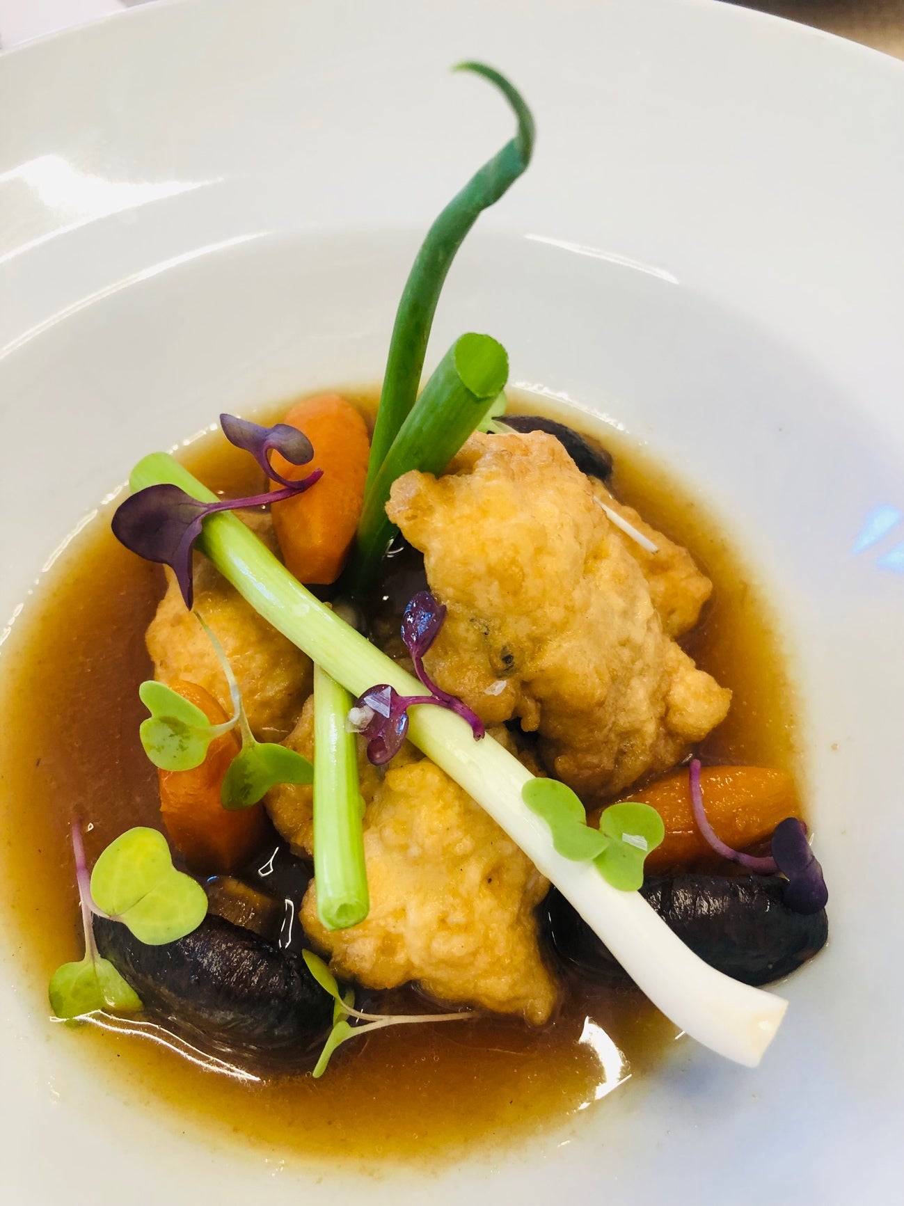 Merluza en escabeche con sitake Merluza en escabeche con sitake
