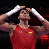 Ayoub Ghadfa tras su combate en los Juegos Olímpicos