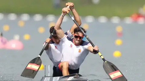 Joan Antoni Moreno y Diego Domínguez en los Juegos Olímpicos de París de 2024. Joan Antoni Moreno y Diego Domínguez se han clasificado para la final de C2 500 de piragüismo.