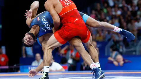Mohamed Elsayed en octavos de final contra Hasrat Jafarov Mohamed Elsayed en octavos de final contra Hasrat Jafarov