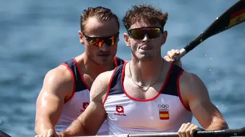Marcus Cooper y Adrián del Río en cuartos de final de kayak doble 500m Marcus Cooper y Adrián del Río en cuartos de final de kayak doble 500m