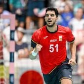 Miguel Sánchez-Migallón en un partido con la selección española