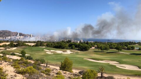 Vistas del incendio a los pocos minutos de comenzar