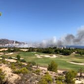 Vistas del incendio a los pocos minutos de comenzar