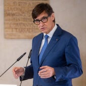 El presidente de la Generalitat de Cataluña, Salvador Illa, durante el acto de toma de posesión del Govern catalán