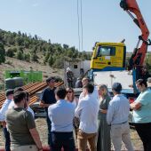 Marta Barrachina durante su visita al pozo Colomer IV 