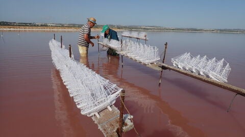 Torrevieja conserva su artesan&iacute;a salinera con su ic&oacute;nico barco de sal