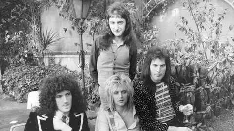 Los miembros de Queen en una foto de archivo Los miembros de Queen en una foto de archivo