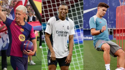 Dani Olmo, Kylian Mbappé y Julián Alvarez Dani Olmo, Kylian Mbappé y Julián Alvarez