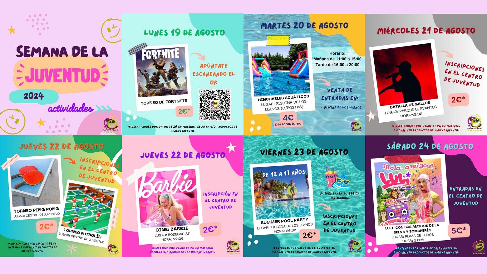 Valdepeñas celebra la Semana de la Juventud del 19 al 24 de agosto Valdepeñas celebra la Semana de la Juventud del 19 al 24 de agosto