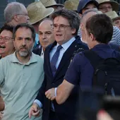 Carles Puigdemont durante su regreso a Barcelona el pasado 8 de agosto, antes de salir nuevamente de España. Carles Puigdemont durante su regreso a Barcelona el pasado 8 de agosto, antes de salir nuevamente de España.