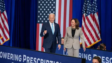 Joe Biden y Kamala Harris en su primer mitin en Maryland Joe Biden y Kamala Harris en su primer mitin en Maryland