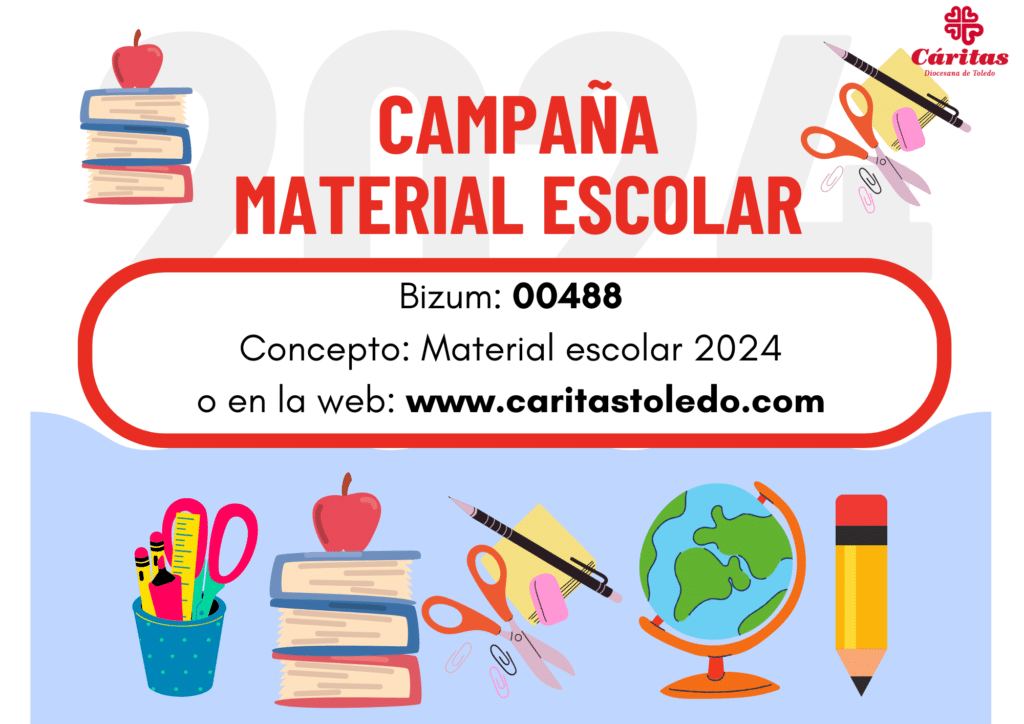 Caritas Toledo recoge material escolar para ayudar a las familias con pocos recursos Caritas Toledo recoge material escolar para ayudar a las familias con pocos recursos