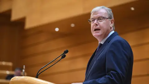 El senador del PP Antonio Silván interviene durante una sesión plenaria, en el Senado El senador del PP Antonio Silván interviene durante una sesión plenaria, en el Senado