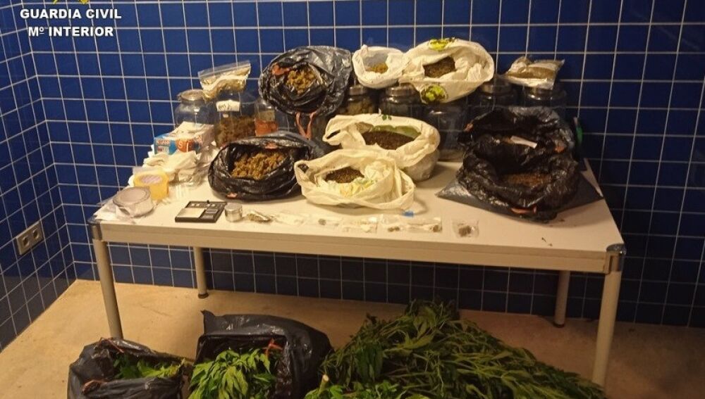 Material intervenido por la Benemérita