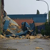 El techo del pabellón se vino abajo El techo del pabellón se vino abajo