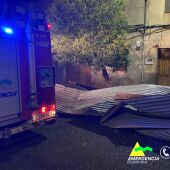 Tejado derrumbado en Alamillo