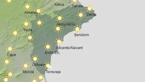 Mapa de previsión meteorológica de la Agencia Estatal de Meteorología. Mapa de previsión meteorológica de la Agencia Estatal de Meteorología.