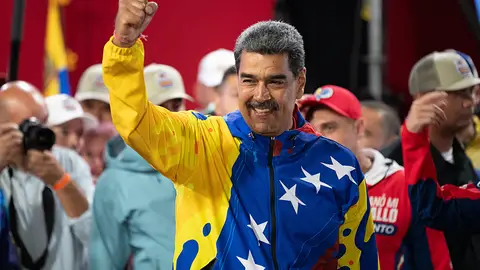 Presidente de Venezuela, Nicolás Maduro, celebra después de ganar las elecciones presidenciales en el Palacio de Miraflores. (Foto de Alfredo Lasry R/Getty Images) Presidente de Venezuela, Nicolás Maduro, celebra después de ganar las elecciones presidenciales en el Palacio de Miraflores. (Foto de Alfredo Lasry R/Getty Images)