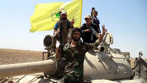 Imagen de archivo de milicianos de Hizbulá. Imagen de archivo de milicianos de Hizbulá.