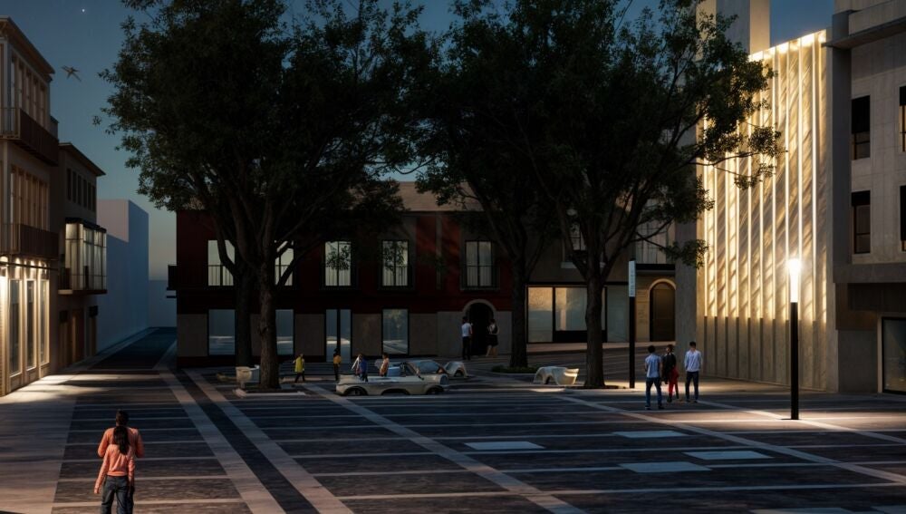 Recreación imagen nocturna futura Plaza Constitución