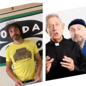 Juan Cruz Pascual de "Palencia en Negro" y Josema Yuste con Javier Losán