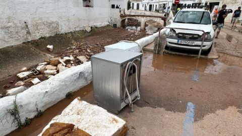 Imagen de Es Mercadal tras el paso de la DANA. 