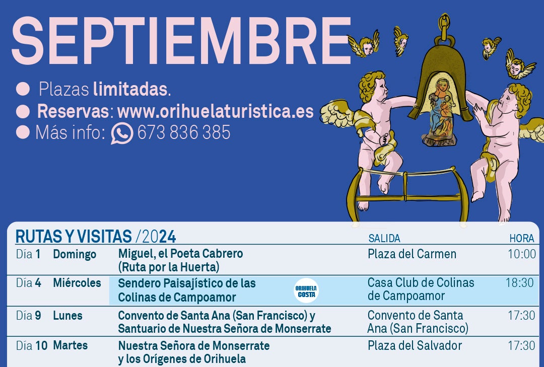 Turismo Orihuela invita a recorrer su patrimonio con rutas dedicadas a la Virgen de Monserrate Turismo Orihuela invita a recorrer su patrimonio con rutas dedicadas a la Virgen de Monserrate