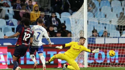 Germán Valera, en un encuentro con el Real Zaragoza.