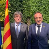 El presidente del Parlament, Josep Rull, se reúne con el expresidente de la Generalitat Carles Puigdemont.