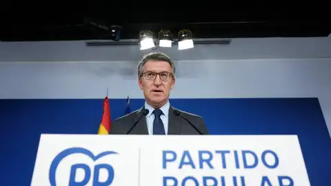 Imagen de archivo del líder del PP, Alberto Núñez Feijóo en la sede nacional del PP. Imagen de archivo del líder del PP, Alberto Núñez Feijóo en la sede nacional del PP.