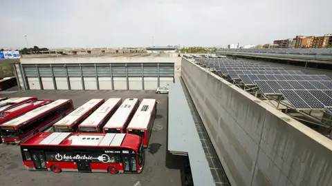 Imagen de las cocheras de San Isidro electrificación