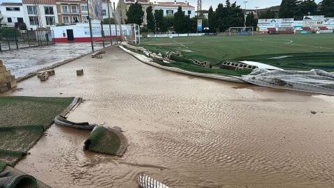 Imagen del paso de la DANA por el municipal de Sant Mart&iacute;.