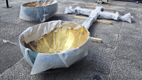 Cruz restaurada de la Iglesia de la Laboral de Gij&oacute;n