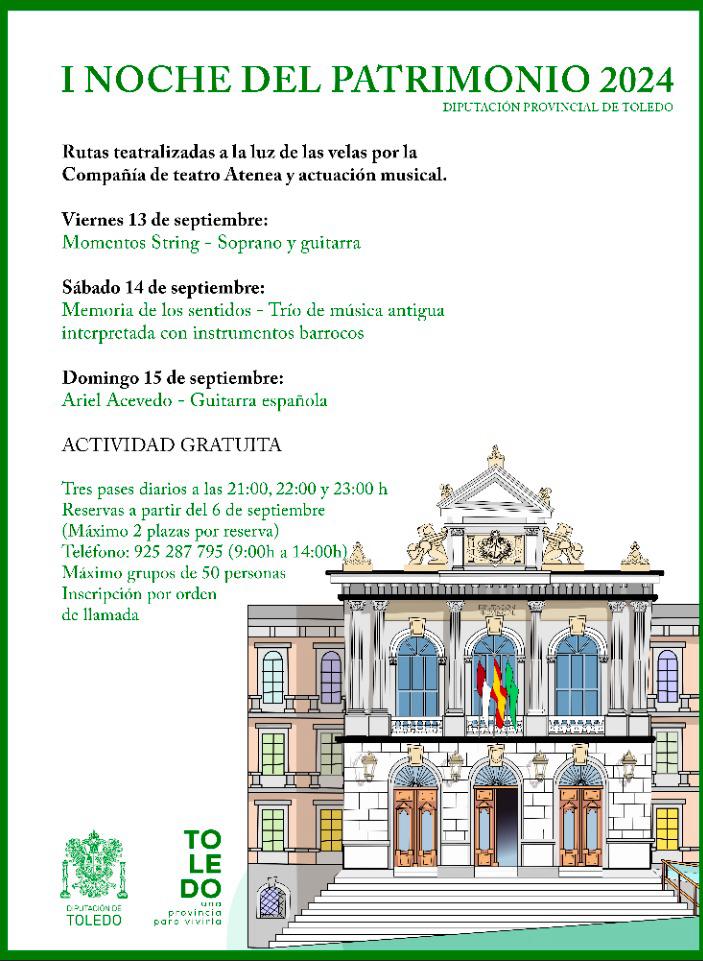 Diputación colabora con visitas teatralizadas en la Noche del Patrimonio el próximo 14 de septiembre Diputación colabora con visitas teatralizadas en la Noche del Patrimonio el próximo 14 de septiembre