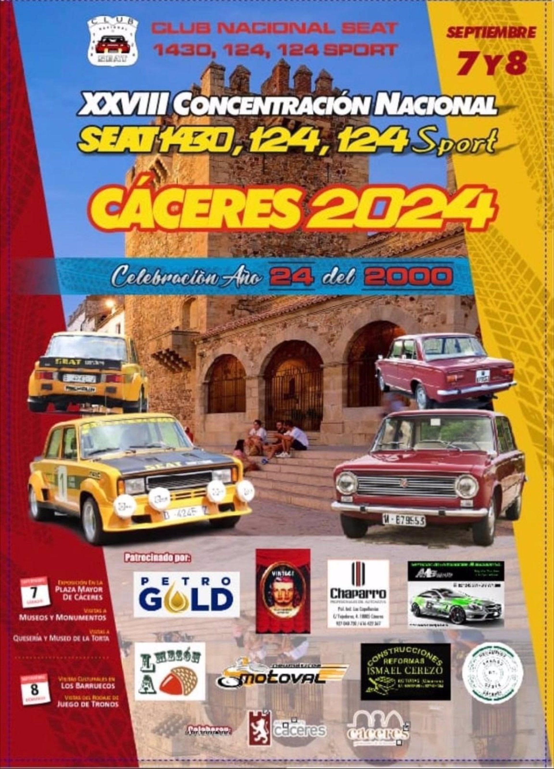 La XXVIII Concentración Nacional Seat 124 se congregará este sábado en la Plaza Mayor de Cáceres La XXVIII Concentración Nacional Seat 124 se congregará este sábado en la Plaza Mayor de Cáceres