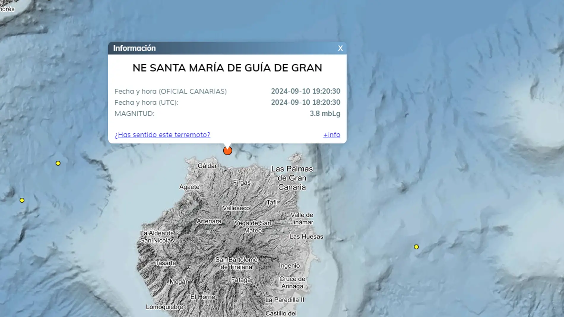 Gran Canaria registra un potente terremoto de magitud 3,8 sentido en toda la isla Gran Canaria registra un potente terremoto de magitud 3,8 sentido en toda la isla