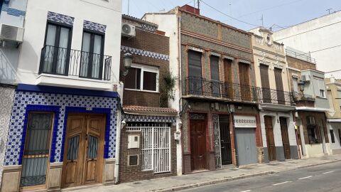 Fachadas de casas en El Cabanyal