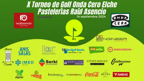 El X aniversario del torneo de golf Onda Cero Elche-comarcas del Vinalopó ‘Pastelerías Raúl Asencio se celebra el sábado en Alenda Golf. El X aniversario del torneo de golf Onda Cero Elche-comarcas del Vinalopó ‘Pastelerías Raúl Asencio se celebra el sábado en Alenda Golf.