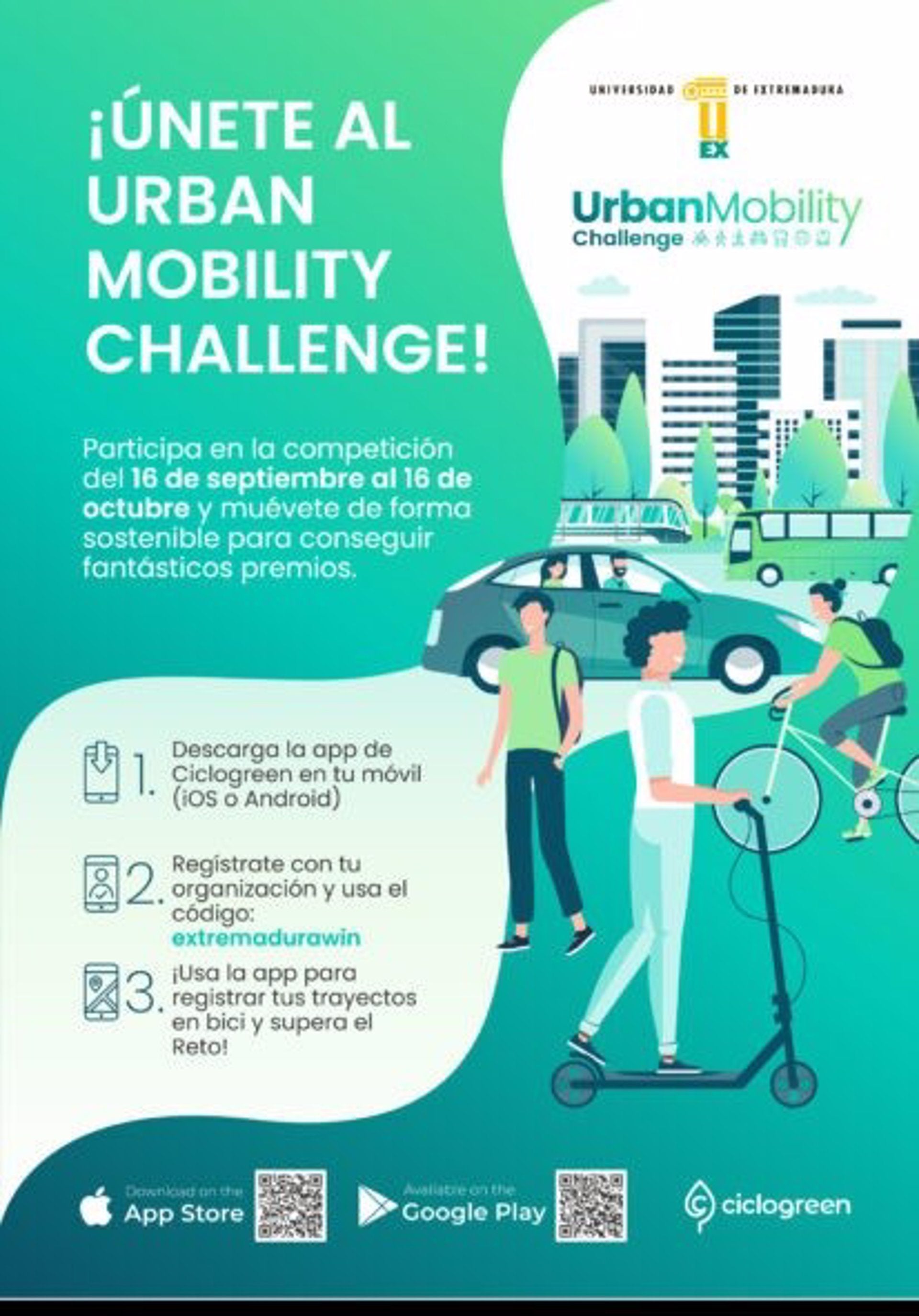 La UEx celebra la Semana Europea de la Movilidad con el reto 'Urban mobility challenge' La UEx celebra la Semana Europea de la Movilidad con el reto 'Urban mobility challenge'