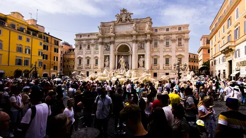 Fontana di Trevi durante el Hankook Rome ePrix 2023. Fontana di Trevi durante el Hankook Rome ePrix 2023.