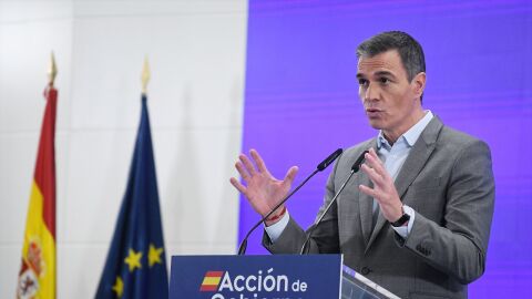 El presidente del Gobierno, Pedro S&aacute;nchez, interviene durante el acto de presentaci&oacute;n de la nueva campa&ntilde;a Transporte p&uacute;blico