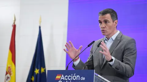 El presidente del Gobierno, Pedro Sánchez, interviene durante el acto de presentación de la nueva campaña Transporte público El presidente del Gobierno, Pedro Sánchez, interviene durante el acto de presentación de la nueva campaña Transporte público
