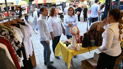 Imagen de archivo de la feria de l&acute;Estoc en la plaza Mayor de Vila-real. 